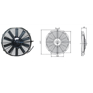 80W 12 Inch Thẳng Lưỡi Phổ Tự Động AC Điện Làm Mát <span class=keywords><strong>Fan</strong></span> 12V Xe <span class=keywords><strong>Fan</strong></span> Cho Tản Nhiệt Ac.117.004 Làm Mát Không Khí Hệ Thống Các Bộ Phận - Product Image 3