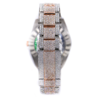 Montre de luxe unisexe en acier inoxydable et verre, sertie de moissanite et de diamants étincelants, personnalisable, 20 mm, ajustable
