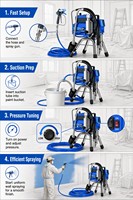 Pulvérisateur de mortier à moteur sans balais 4900W, construction robuste, avec corps de pompe en acier inoxydable élargi, machine à projeter le mortier