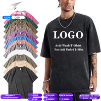 T-shirt Homme Oversize Vintage Personnalisé Joychuang, Coton Lourd 230 g/m², Délavé à l'Acide, Coupe Boxy, T-shirts Vierge à Imprimer pour Homme