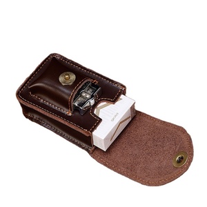 Wholesale Genuine Leather Cigarette Case Lighter Case Cigar Packets Retro Cigarette <b>Pouch</b> - Product Image 1