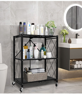 Étagère de <span class=keywords><strong>rangement</strong></span> pour la cuisine à la maison en métal en fer avec roue étagère de <span class=keywords><strong>rangement</strong></span> domestique en métal pliable de très grande capacité - Product Image 6