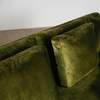 Canapé trois places en velours de style nordique médiéval, rangée droite pour salon, mobilier de petite taille