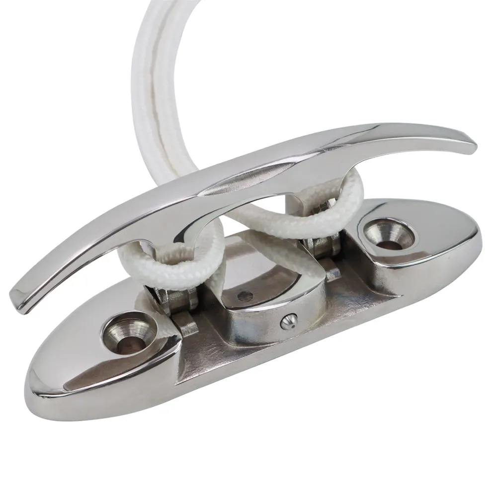 Docking Mounting Hardware Boat Deck Cleat 316 Stainless Steel Folding Flip Up Dock Flush Mount Cleat Rope Tie Down Cleat
