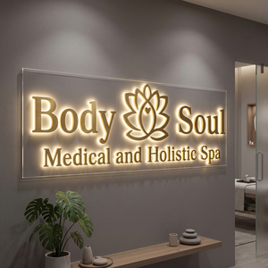 <b>Led</b> Exit Signs Custom Business 3D Backlit Logo Channel Acrylic <b>Led</b> Custom Sign for Beauty Salons Advertising Companies - Product Image 1