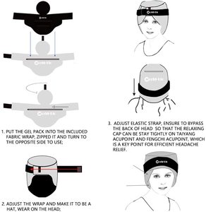 Casquette bio confortable et fraîche pour les maux de tête et le soulagement de la Migraine chapeau de glace <span class=keywords><strong>Gel</strong></span> froid et chaud - Product Image 5