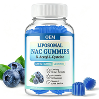 Gummies Liposomales NAC N-Acétyl-L-Cystéine 1200mg Formule 10 en 1, 60 Comprimés