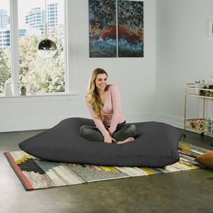 DB Jaxx Ergonomic 5.5 ft Black <b>Pillow</b> Saxx Bean Bag Cotton Cushion Triangle Pattern Memory PVC for Back <b>Headrest</b> Nursing Massage - Product Image 3