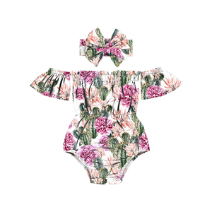 2LLY-136 Mono de Verano sin Mangas con Hombros Descubiertos y Volantes Florales para Bebés Recién Nacidas - Product Image 4