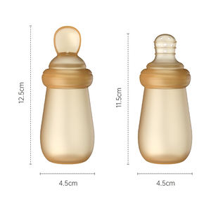 Cuillère d'alimentation pour bébé en silicone 2 en 1 et sucette pour fruits, bec verseur, cuillère à riz, <span class=keywords><strong>biberon</strong></span>, petite taille, cuillère à presser imprimée - Product Image 5