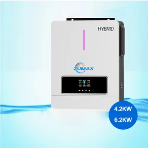 Zumax 6200VA hybride dc à ac 48V onde sinusoïdale pure 6.2KVA prix de l'onduleur solaire