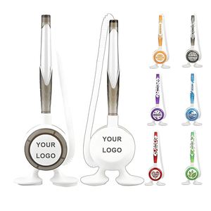 Hot Sale Custom Logo Desk Stand General Hotel Office With Security Chain Adhesive Base Ballpoint <b>Pen</b> for Promotional Gift - Product Image 1