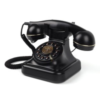 Téléphone vintage à bouton-poussoir, type livre d'or audio, personnalisation optionnelle, fonction en option, téléphone en plastique ABS noir mat