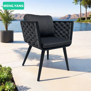 Ngoài Trời Patio Nhà Hàng Đồ Nội Thất Không Thấm Nước Nhôm Ally Vườn Bàn Ăn Và Dệt Sợi Dây Thừng Ghế Đặt Cho Sân Sau - Product Image 2