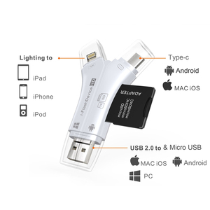 Type-C đa chức năng điện thoại di động sử dụng kép TF SD Đầu đọc thẻ điện thoại di động điện thoại di động OT Đầu đọc thẻ máy tính - Product Image 4