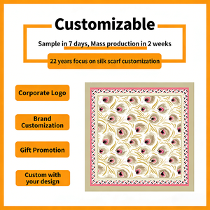 Pañuelo Cuadrado de Seda Sintética de 70x70cm, Bandana Ligera con Protección UV para Verano, Pañuelo Grande con Estampado para Cabello y Cuello para Mujer, Venta al Por Mayor - Product Image 5