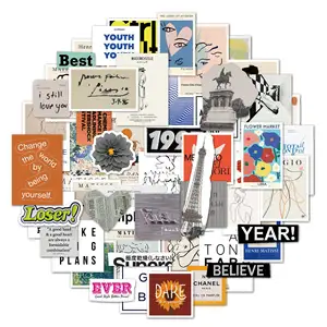 Pop Art francese impermeabile 52pcs/pcak pittura a olio <span class=keywords><strong>adesivi</strong></span> estetici <span class=keywords><strong>per</strong></span> auto Laptop bagagli - Product Image 1