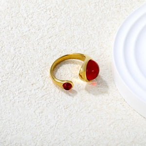 แหวนแฟชั่นทรงเรขาคณิตแบบเปิด ชุบทอง 18k ของขวัญเครื่องประดับสำหรับทุกเพศ - Product Image 4