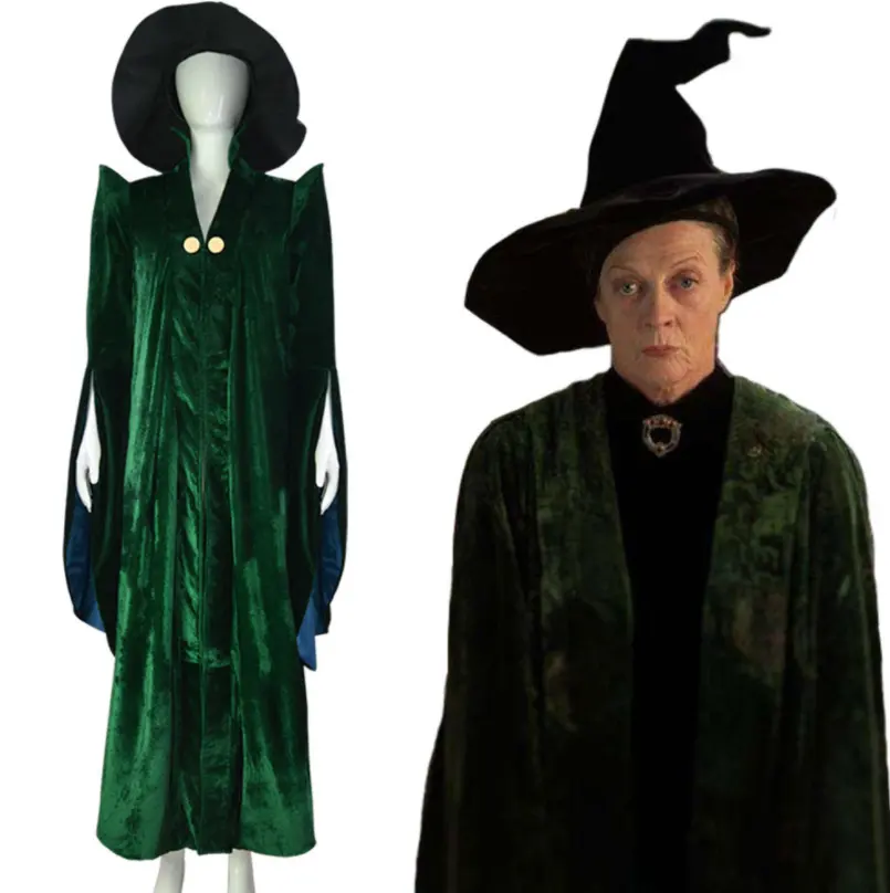 Venta caliente Harry Hogwarts Cosplay traje principal The Potter disfraces Deluxe Witch Robe Halloween mujer Robe Cos