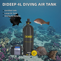 DIDEEP Vente chaude Cylindre de plongée sous-marine à air comprimé en aluminium haute pression 4L 40-60 minutes