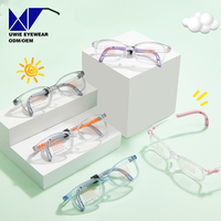Lunettes optiques rectangulaires personnalisées OEM en silicone et EMS, anti-lumière bleue, pour enfants et adolescents, taille 49-16-135, MOQ flexible (100 pièces)