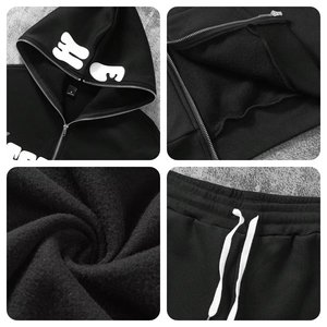 Sweat à capuche personnalisé de haute qualité, style vintage Y2K, fermeture éclair intégrale, logo personnalisé, polaire, impression 3D en mousse gonflée, fabricant - Product Image 2