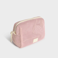 Fabrication sur mesure avec logo personnalisé, petite trousse de toilette en nylon avec fermeture éclair, sac de voyage en maille, trousse de toilette, trousse à maquillage, pochette cosmétique