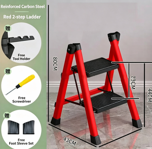 Escalera Plegable de Aluminio Negra, 5-6 Peldaños Anchos Antideslizantes, Capacidad de Carga de 150 kg, <span class=keywords><strong>para</strong></span> Apartamentos, Almacenes y Mantenimiento - Product Image 3