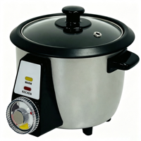 Cuisinière à riz électrique intelligente multifonctionnelle 0,6/1,2/1,8 L avec minuterie mécanique et cuve antiadhésive pour usage domestique