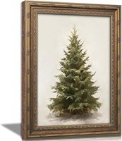 Décoration Murale Vintage : Tableau sur Toile Arbre de Noël Encadré Or – Échantillons OEM/ODM Prêts en Moins d'une Journée