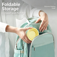 Bol pliable pour animaux de compagnie en silicone écologique, durable, moderne, anti-fuite, portable, pliable, pour chiens et chats, pour les voyages en plein air