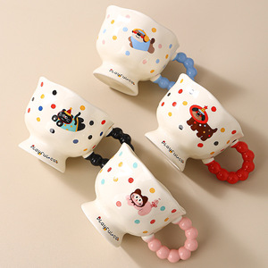 <span class=keywords><strong>Taza</strong></span> de Cerámica con Diseño de Mascota de Dibujos Animados y Asa de Cuentas de Puntos, Ideal <span class=keywords><strong>para</strong></span> Té de la Tarde, Jugo, Bebidas Diarias y como Lindo Regalo Festivo - Product Image 3