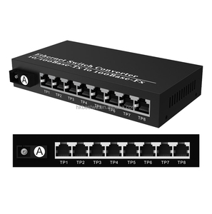 ตัวแปลงสัญญาณไฟเบอร์ออปติก OEM 100Mbps 25KM สำหรับกล้องวงจรปิด แบบ Single Mode Simplex SC 8RJ45 ความยาวคลื่น 1310nm/1550nm - Product Image 1