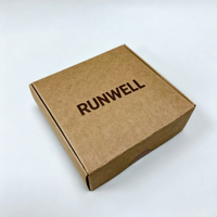 Boîte à avion en papier kraft vierge avec logo personnalisé, emballage en carton recyclé RUNWELL, pliable à plat, pour bijoux et petits cadeaux