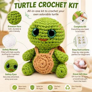 Kit de crochet tortue DIY <span class=keywords><strong>pour</strong></span> débutants – Créez votre propre poupée au crochet faite main – Fournitures complètes <span class=keywords><strong>pour</strong></span> amigurumi – Cadeau de <span class=keywords><strong>couture</strong></span> artisanale <span class=keywords><strong>pour</strong></span> <span class=keywords><strong>la</strong></span> maison - Product Image 6