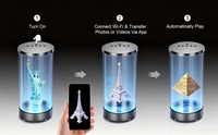 Nouvel assistant vocal IA OEM avec écran LCD 7 pouces, luminosité 600 cd/m², Android 7, boîtier holographique 3D de bureau pour affichage d'images vidéo