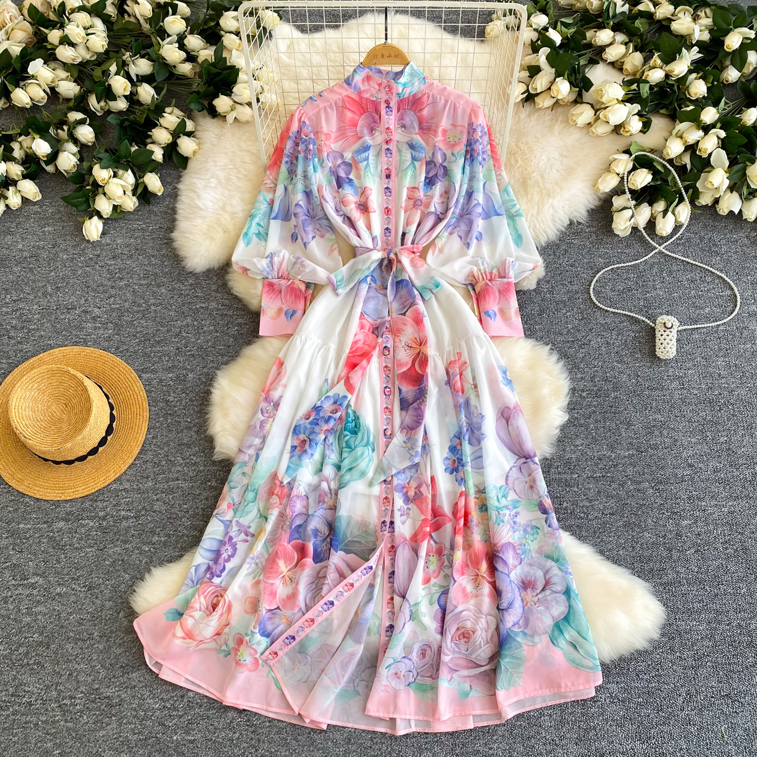summer casual long sleeve maxi dress Women's Casual Summer Hem Sundress: Elegant Long Sleeve Maxi Dress