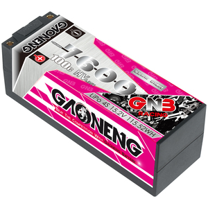 Batterie LiPo GNB GAONENG 7600MAH 4S 4S2P HV 15.2V 100C pour voiture de course RC à l'échelle 1:8, en plastique ABS, avec connecteur bullet 5mm intégré - Product Image 1