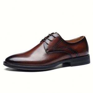 Nouvelle collection printemps : Chaussures en cuir pour hommes, formelles et décontractées, tendance, à bout large, style britannique, chaussures de gentleman - Product Image 1