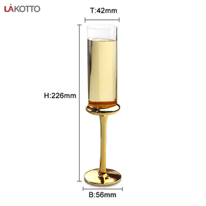 Flûtes de <span class=keywords><strong>verre</strong></span> à <span class=keywords><strong>champagne</strong></span> <span class=keywords><strong>doré</strong></span> galvanisé de mariage, verres à vin rouge, livraison gratuite - Product Image 3