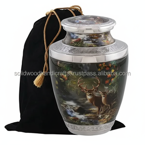 Urnes funéraires décoratives en laiton pour cendres adultes Urnes faites à la main pour urnes décoratives pour hommes et femmes Urnes funéraires - Product Image 1