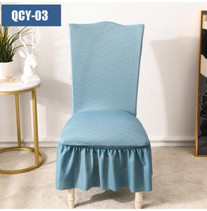 Housse de chaise à volants en dentelle jacquard tricotée de style européen Bindi pour chaises de plage d'hôtel Banquet de mariage-Lavable écologique - Product Image 5