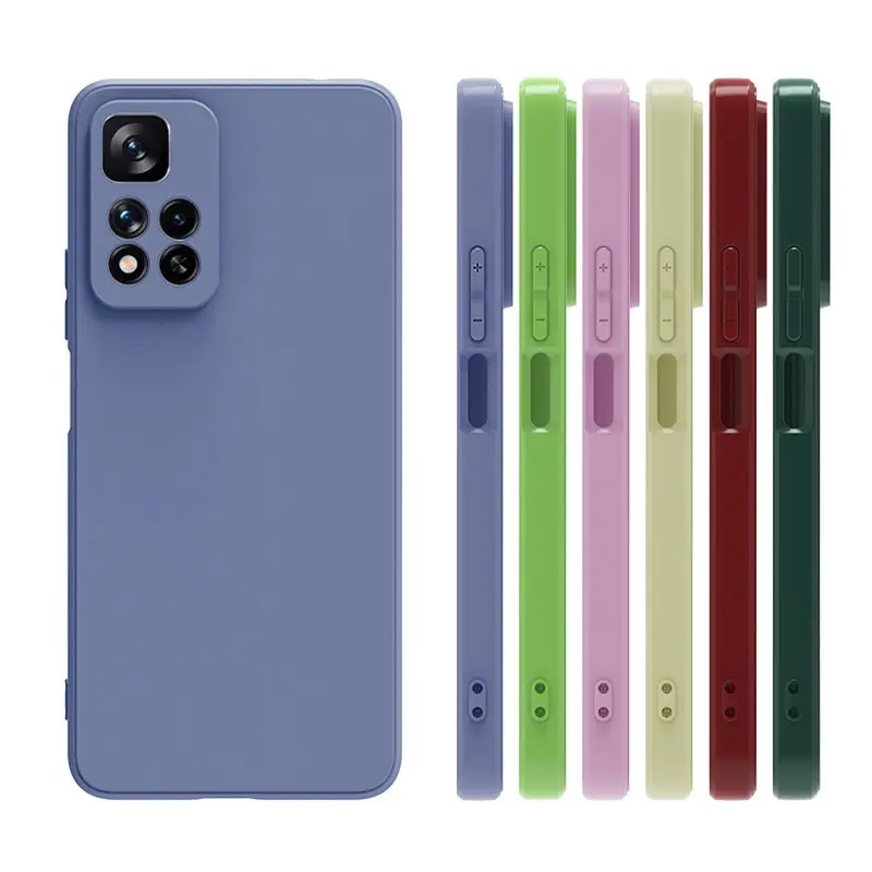 Luxe Ultra Dunne Schokbestendig Siliconen Vierkante Telefoon Case Voor Xiaomi Redmi Note 11 Pro Plus 11T 5G 4G Soft Cover