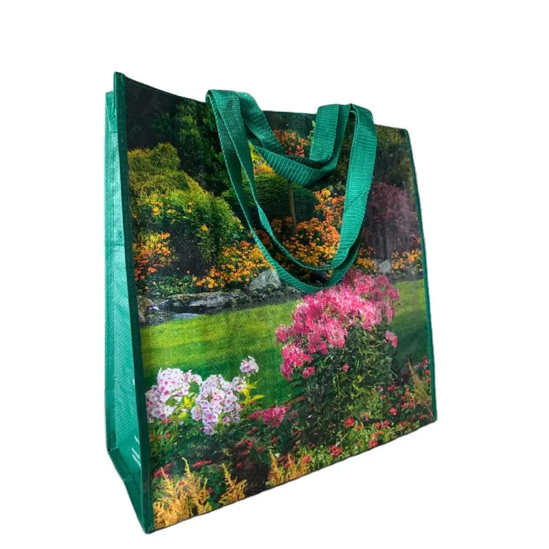 PP tecidos conjuntos duplos alças shopping bag oversize elegante shopping bag