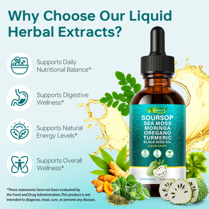 Itawel Vegano 10 en 1 Gotas Líquidas de Guanábana Suplemento con Musgo Marino, Moringa, Orégano, Cúrcuma y <span class=keywords><strong>Ashwagandha</strong></span> para Hombres y Mujeres - Product Image 2