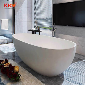 Baignoires autoportantes ovales surface solide tube <span class=keywords><strong>de</strong></span> <span class=keywords><strong>bain</strong></span> rond meubles d'hôtel - Product Image 5