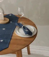 Serviettes en lin personnalisées brodées flocon de neige, linge de table hiver Noël, serviettes de dîner réutilisables sur mesure, cadeau, vente en gros