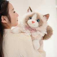 Sac à dos en peluche Ragdoll, jouet en peluche pour animaux de compagnie, nouveau, blanc, gris, noir, Ragdoll chat, sac en peluche, poupée en peluche, coussin de dessin animé