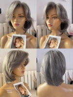 Perruques en cheveux humains SHY Medical, entièrement nouées à la main, ultra-invisibles, avec une ligne de cheveux naturelle et un mouvement naturel, style personnalisé pour salons, OEM ODM