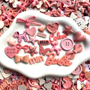 Cute Pink <b>Bow</b> Diy Jewelry Accessories Hair <b>Clips</b> Mixed Plastic Resin Craft Supplies Middle Size Manual Made - Product Image 1